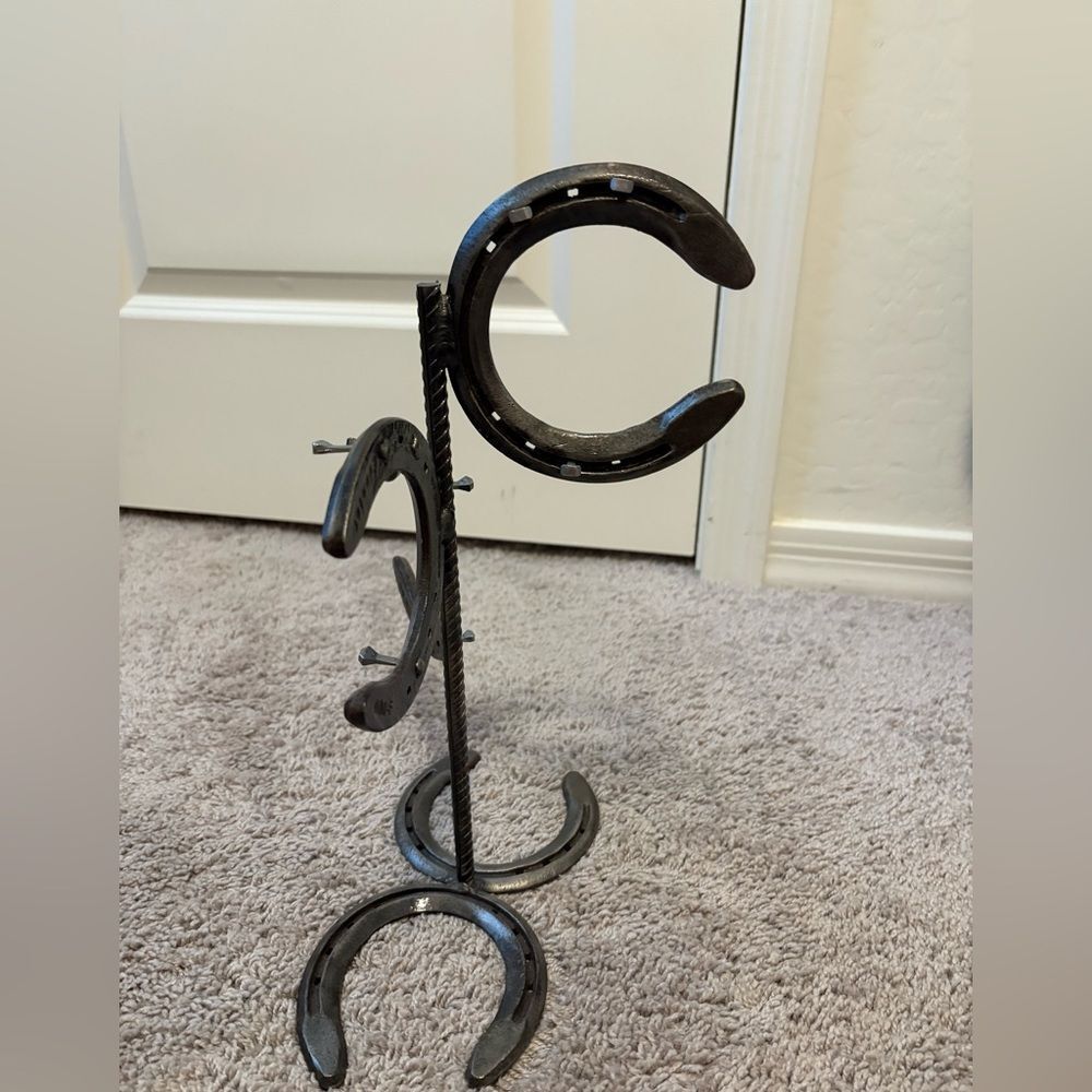 Unique Black Horseshoe Jewelry Holder (jewelry not included) - Picture 3 of 7